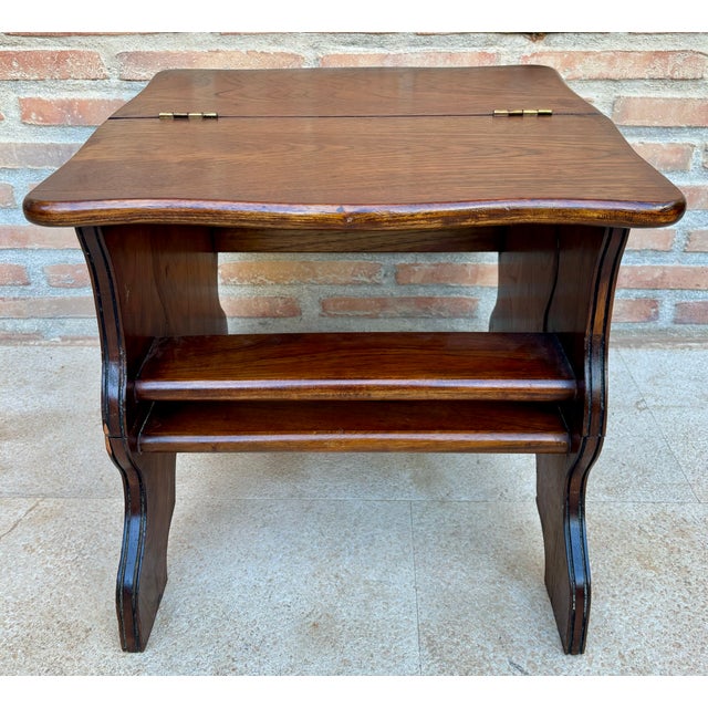 Neoclassical Spanish Wood Library Step Chair, Mid 20th Century For Sale - Image 3 of 17