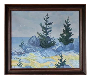 E.S., Untitled, 1960s, Oil, Framed