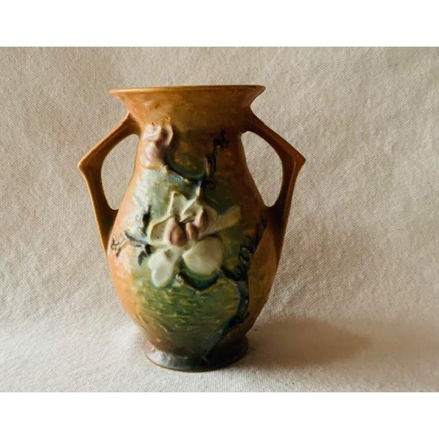 Ceramic 1930s Roseville Magnolia Vase - East Hampton Diplomat Estate For Sale - Image 7 of 14