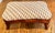 Mid 20th Century Vintage Footstool With Curved Wood Legs and Mid-Century Jacquard Upholstery For Sale - Image 4 of 8