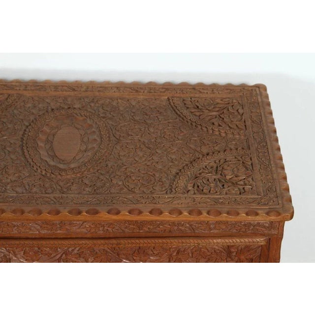 19th-Century Javanese Hand-Carved Wood Sideboard With Claw Feet For Sale In Palm Springs - Image 6 of 12