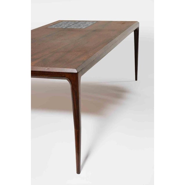 Vintage Rosewood and Ceramic Table by Johannes Andersen for C.F.C.S., 1960s For Sale - Image 9 of 10