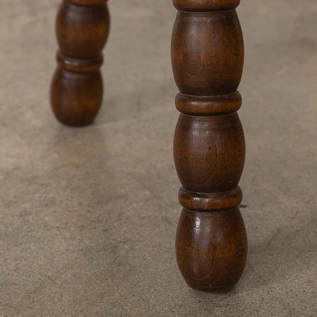 Brown 1950s French Wood Tripod Stool For Sale - Image 8 of 9