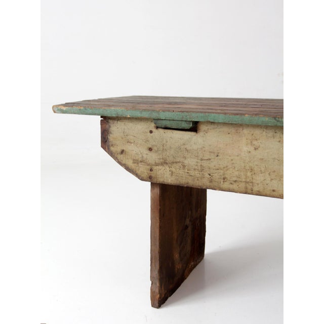Antique Primitive Farmhouse Bench For Sale - Image 4 of 18