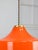 Mid-Century Italian Orange Glass & Brass Pendant Lamp For Sale - Image 4 of 17