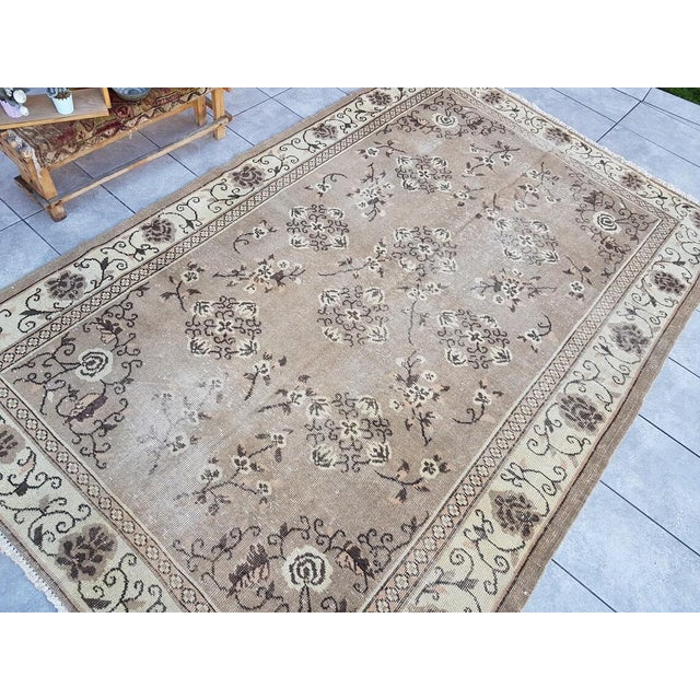 1950s One a Kind Turkish Area Carpet For Sale - Image 9 of 10