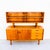 Vintage Danish Modern teak sideboard with vitrine from the 1970s. The case rests atop a clean, architectural base, with...