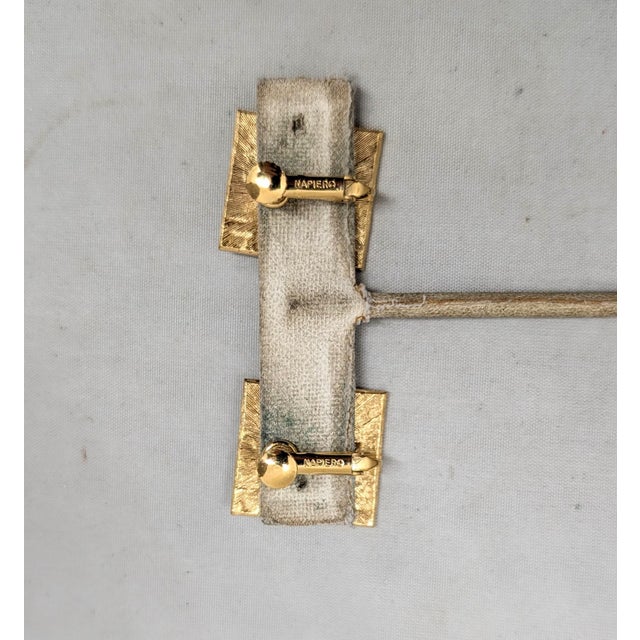 Vintage 1980 Signed Napier Ad Piece Goldtone Square Clip Earrings-2 Pieces For Sale In Philadelphia - Image 6 of 8