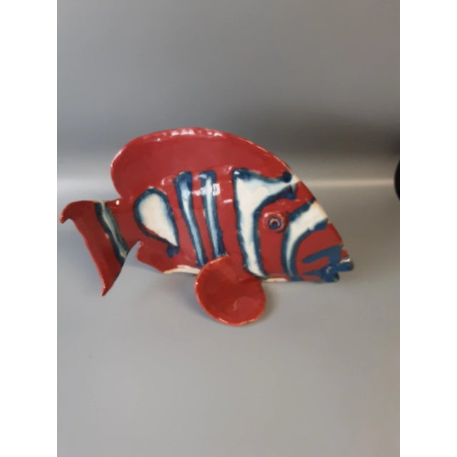 1970s Vintage 1970s Ceramic Clown Fish Signed For Sale - Image 5 of 7