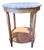 Vintage Louis XVI Style Round Marble Top Side Table With Lower Shelf For Sale