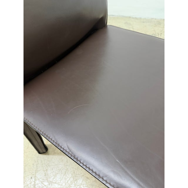 Mario Bellini Cab 413 Brown Leather Dining Chairs for Cassina - Set of Six For Sale - Image 17 of 18