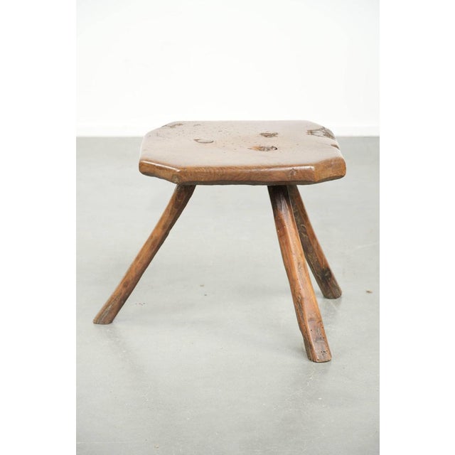 Antique English Farmhouse Stool, 1600s For Sale - Image 6 of 11