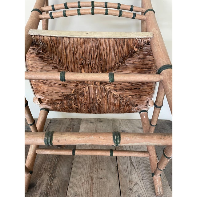 Straw Chair in Faux Bamboo For Sale - Image 6 of 8