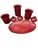 French Country Southern Living “Cinnabar” Red Ceramic Canister Set & Oval Platter – 4 Pieces For Sale - Image 3 of 12