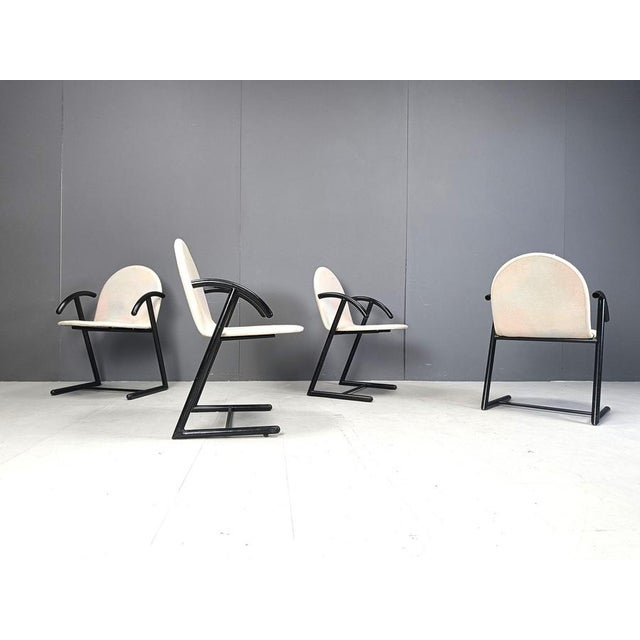 Metal Postmodern Dining Chairs, 1980s, Set of 4 For Sale - Image 7 of 11