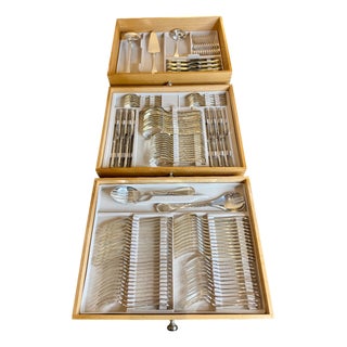 French Silverplate Flatware Set by Guy Degrenne, Set of 127 For Sale