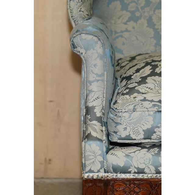 Gold Thomas Chippendale Hand Carved Wingback Armchair, 1820s For Sale - Image 8 of 18