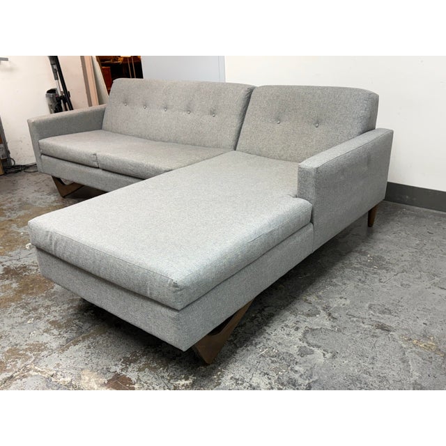 Mid-Century Modern Sofa Creations Brooklyn Upholstered Sectional Sofa For Sale - Image 3 of 12