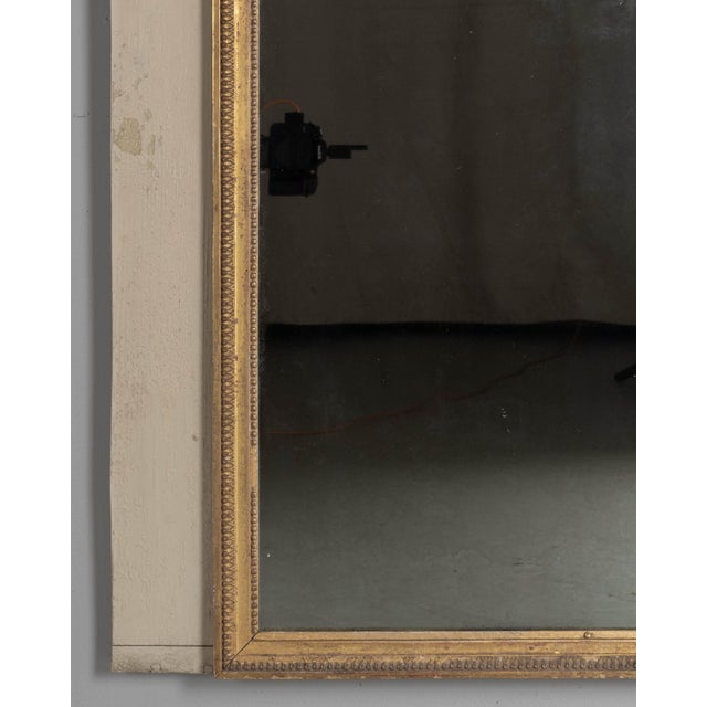 Gold Louis XVI Style Trumeau Mirror, Painted Pine Frame, Gilded Trim, 1900s For Sale - Image 8 of 11
