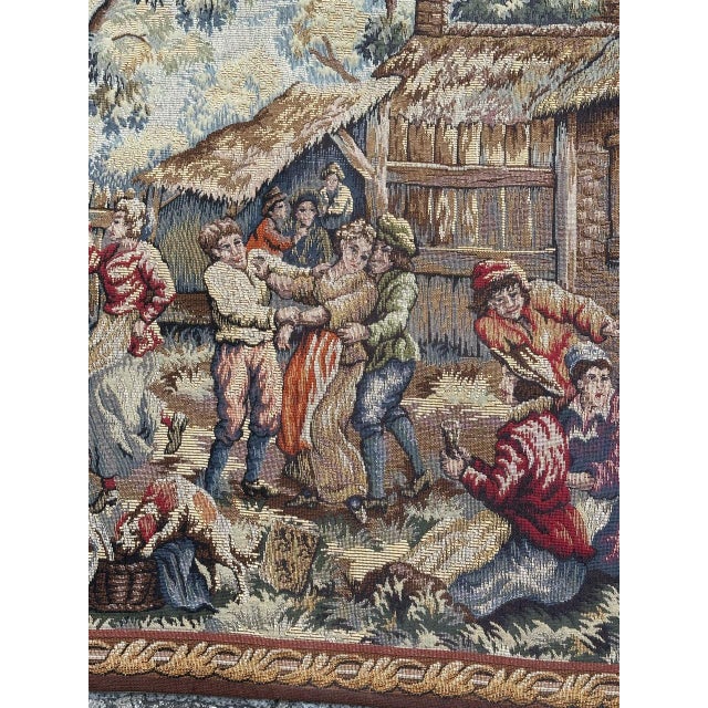 French Jacquard Tapestry with the Flemish Festival Motif in the style of Aubusson, 1970s For Sale - Image 17 of 18