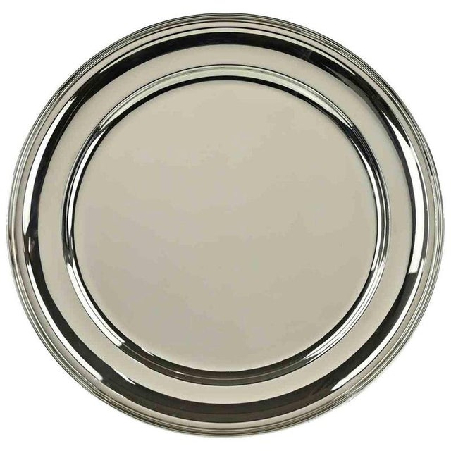 1970s Vintage Silver-Plated Serving Plate, Italy, 1970s For Sale - Image 5 of 5