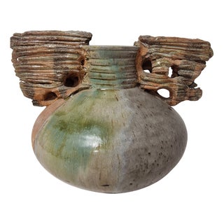 Handmade Ceramic Vase, 1970s For Sale
