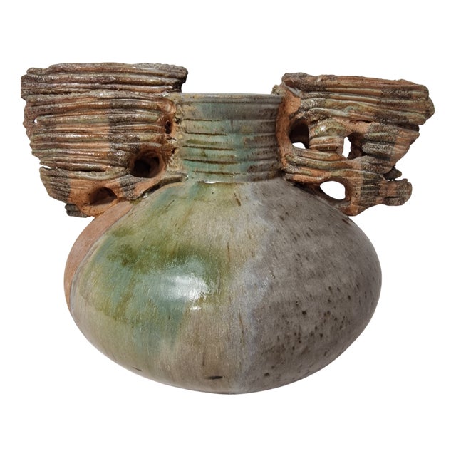 Handmade Ceramic Vase, 1970s For Sale