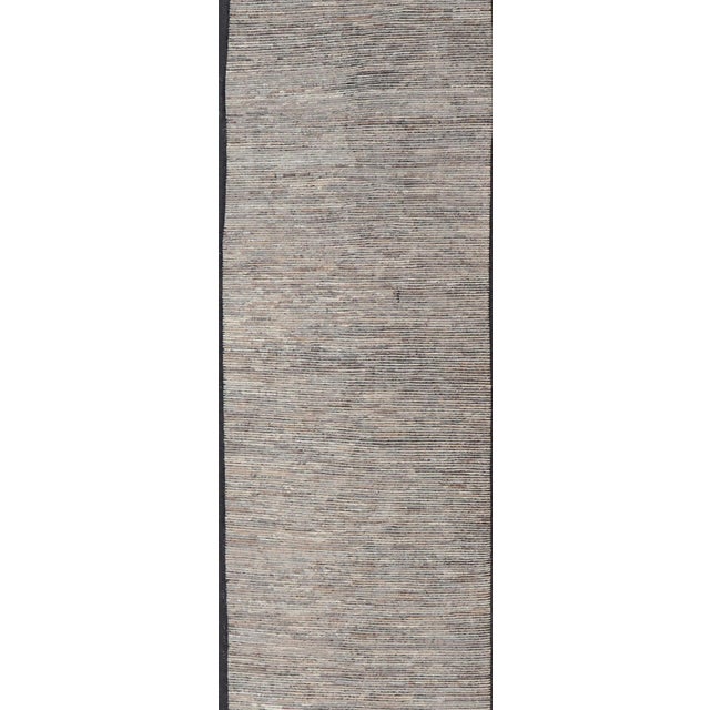 Modern Moroccan Style Tribal Long Runner in Shades of Gray All-Over Design For Sale In Atlanta - Image 6 of 10