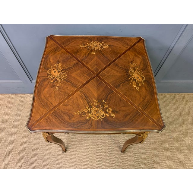 Inlaid Rosewood Envelope Card Table from Maple & Co., 1895 For Sale - Image 3 of 18