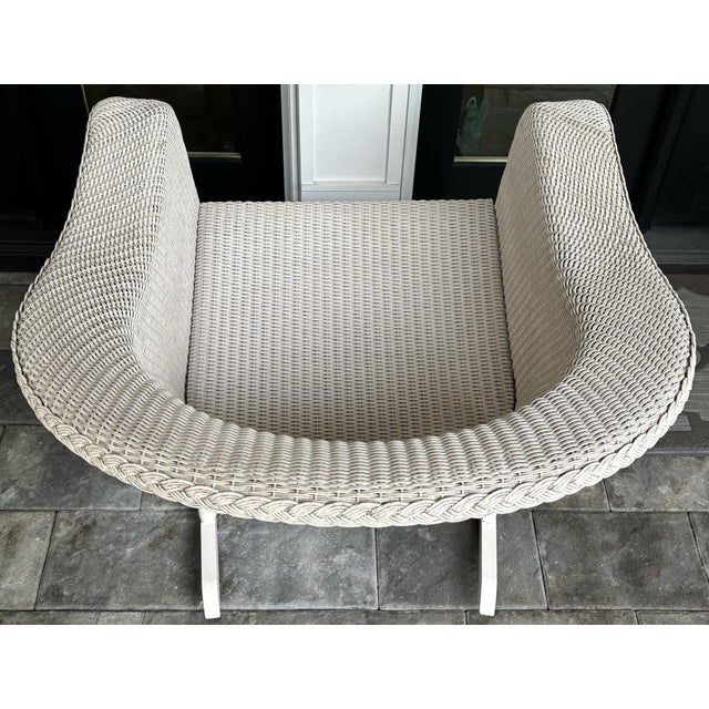 1990s Vintage Wicker Rocking Chair, With Cushions, Attributed to Lloyd Flanders Reflection Collection For Sale - Image 5 of 9
