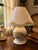 vintage Lenox British Colonial scenic candle lamp featuring a pierced pineapple shade and a hand-painted tropical coastal...