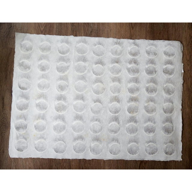 Late 20th Century Contemporary Handmade Paper and Fiber White Circle Pattern For Sale - Image 5 of 7
