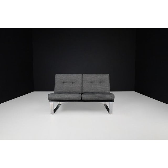 Charcoal Mid-Century Modern 2-Seat Sofa / Bench attributed to Kho Liang Ie for Artifort, Netherlands, 1960s For Sale - Image 8 of 13