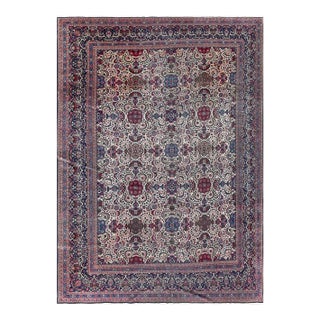 Antique Persian Dabir Kashan Carpet, 10'2" × 13'8" For Sale