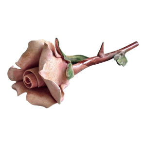 Vintage Italian Capodimonte Rose With Thorn