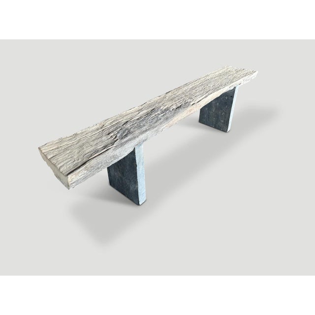 Andrianna Shamaris Wood and Granite Bench For Sale - Image 16 of 18