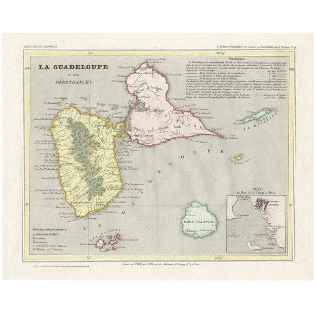 Paper French Map with Inset of Pointe-À-Pitre For Sale - Image 7 of 7