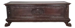 18th or 17th Century Italian Walnut Dowry Chest or Cassone