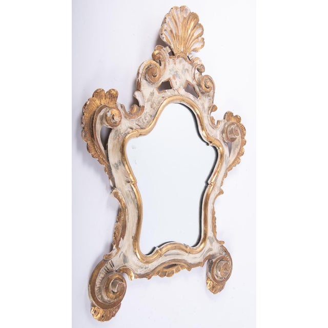 Italian 1700s Italian Faux Marble Wall Console & Mirror For Sale - Image 3 of 8