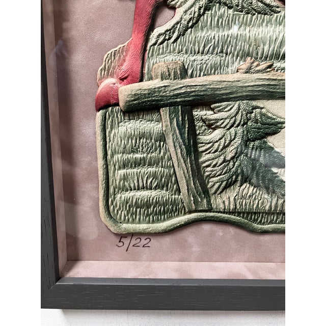Chestnut Elk 3 -D Artwork Marked 5/22 Vintage 1950's For Sale - Image 8 of 9