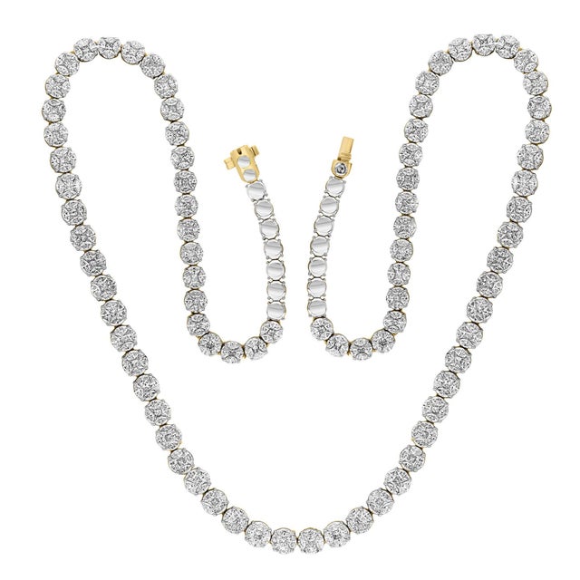 Certified 47 Ct Diamond Necklace in 18 Karat White Gold 28" Long, Pave Set Diamond Riviera Necklace The quality of the...