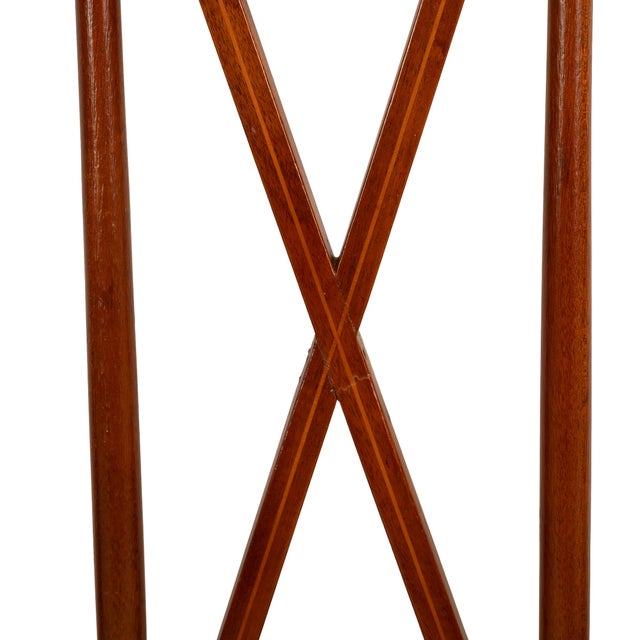1950s Flame Mahogany Regency Style Dining Chairs – Sculpted Arms & Inlaid X-Backs - Set of 8 For Sale - Image 17 of 18