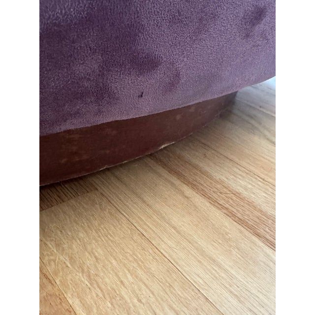 Transitional Luxury Purple Velvet Swivel Barrel Accent Chair For Sale - Image 3 of 4