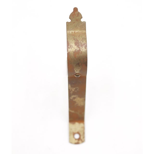 Set of Vintage Brass Plated Steel Curtain Rod Brackets For Sale - Image 4 of 6