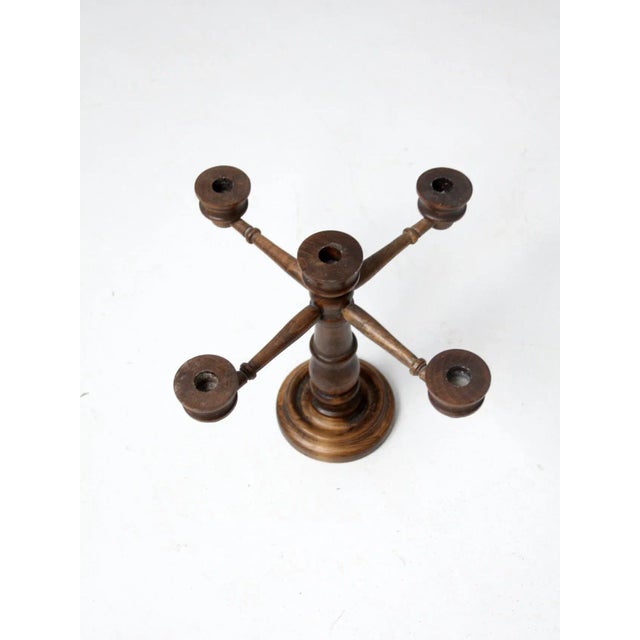 Vintage Wooden Candelabra For Sale - Image 6 of 9