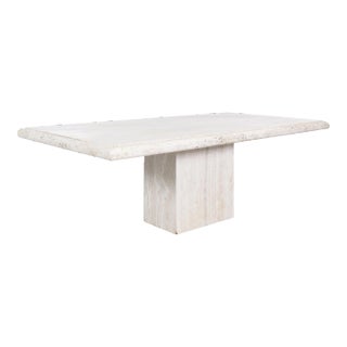 Monumental Italian Travertine Dining Table by Stone International, 1970s For Sale