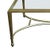 Hollywood Regency coffee table with a rectangular wrought iron base in gold leaf. The top border features a three step...