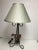 French Country Floral Tole Table Lamp With Celery Green Shade For Sale - Image 3 of 8
