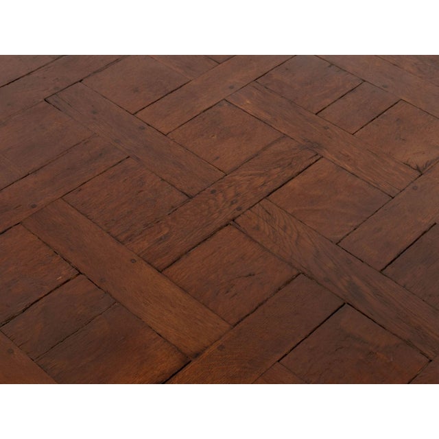 French Provincial Style Parquetry Top Oak Coffee Table For Sale - Image 4 of 6
