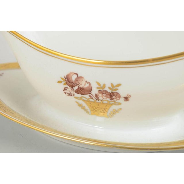 Royal Copenhagen Golden Basket, Sauce Boat. Elegant porcelain sauce boat from Royal Copenhagen’s “Golden Basket” series,...